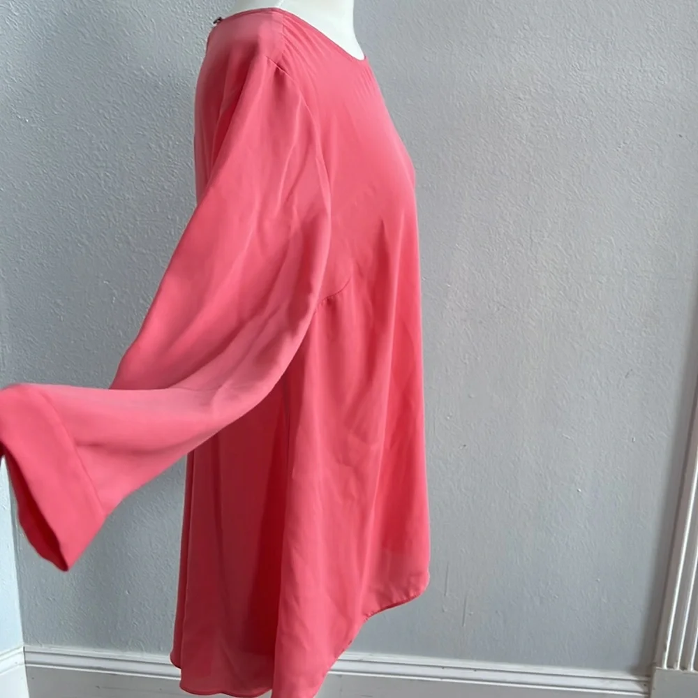 Vince Camuto‎ Women's Blouse Orange High Low Crepe Size S